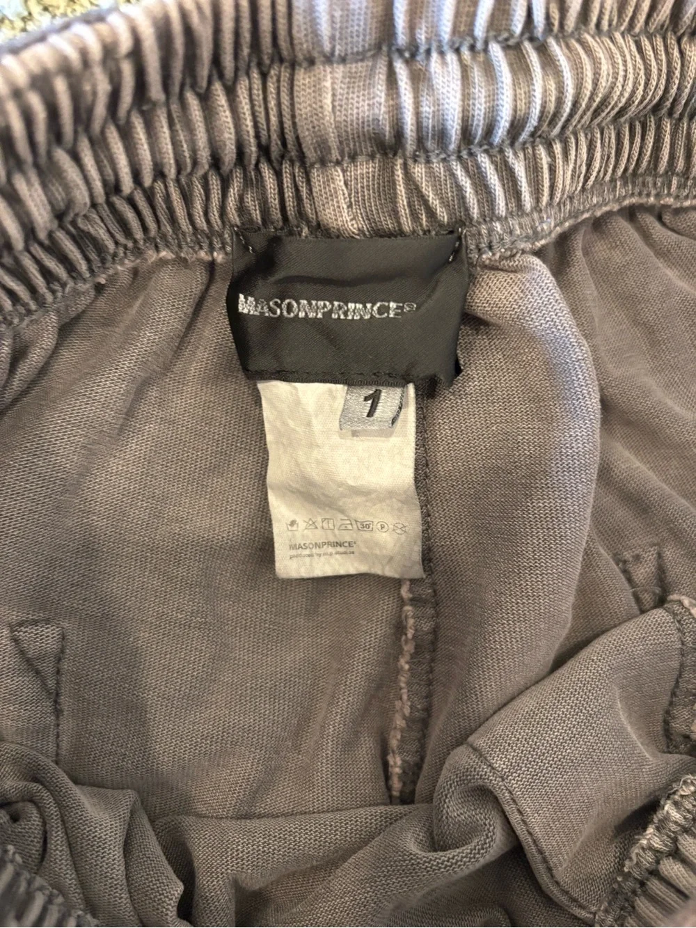 retro MasonPrince Wide-Leg Elastic Waist Pull On Sweatpant zipper Streetwear Sz1